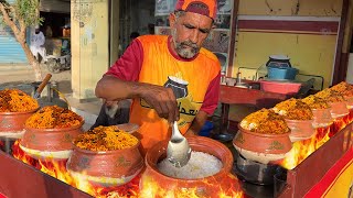 POT BIRYANI MAKING  Traditional Matka Chicken Biryani Recipe  Mutton Biryani Cooking in Clay Pot [upl. by Arianie]