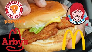 Fish sandwich showdown Who has the BEST Popeyes Wendys Arbys or Mcdonalds [upl. by Anna-Diane]