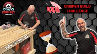 48 Hour Full Camper Build Challenge Announcement amp Fitting Oak Worktops in a Campervan [upl. by Adnilav]