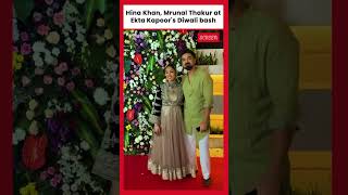 Hina Khan Mrunal Thakur at Ekta Kapoors Diwali bash [upl. by Nirrek]