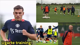 UGARTE TRAINING 🤯 see Ugarte first Man United training today with Bruno Mainoo Amad for Liverpool [upl. by Westberg]