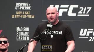 UFC 217 Bisping vs GSP Press Conference  MMA Fighting [upl. by Dickens509]