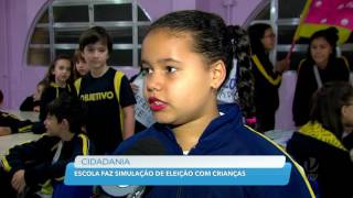 Escola de Santos faz simulação de eleição com alunos do primeiro ao quinto ano [upl. by Yleen]