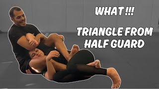 Half Guard Attack  Triangle jiujitsublackbelt jiujitsu martialarts bjj grappling  halfguard [upl. by Duhl]