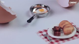 Miniature Breakfast Figure Art Time Lapse [upl. by Katzen]