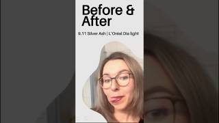 Hair colour transformation with L’Oréal Dialight 911 hair shorts beforeandafter loreal [upl. by Lief176]