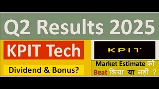 KPIT TECHNOLOGIES Q2 result 2025  KPIT TECHNOLOGIES Q2 result [upl. by Lebasiairam864]