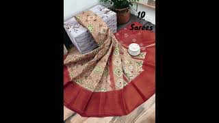 SUPREME zing COTTON SAREESLinen Cotton sarees price 600 [upl. by Dasa]