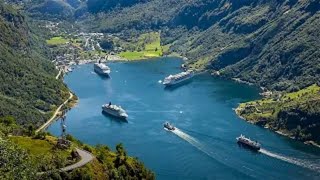 Geirangerfjorden Geiranger the most excellent Fjord of Norway [upl. by Nottirb955]