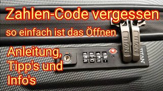 ZahlenCode vergessen  so einfach ist das Öffnen KofferSchloss TSA007 002 Knacken ist möglich [upl. by Clarisa]