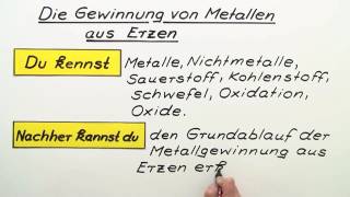 GEWINNUNG VON METALLEN AUS ERZEN  Chemie  Anorganische Verbindungen – Eigenschaften und Reaktionen [upl. by Megdal]