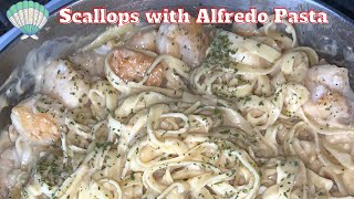 Scallops  Alfredo Pasta  CookingwithNichole [upl. by Mcgray]