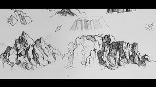 Pen amp Ink Drawing Tutorials  How to draw mountains [upl. by Trembly]