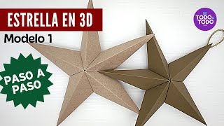 ⭐ESTRELLA navideña de PAPEL en 3D ✔️MODELO 1☝️How to make STAR Paper CRAFT estrellasdepapel [upl. by Saddler463]