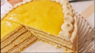 Cómo hacer la Torta PANQUEQUE CHIRIMOYA ALEGRE  receta fácil TORTA CASERA [upl. by Gowon]