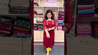 Cotton Fabric Kurthi With Embroidery – Maroon [upl. by Glanti]