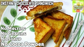 Instant Chocolate Sandwich  Kids Special Recipe  3 Ingredients recipe  Lockdown recipe [upl. by Elohcim779]