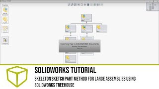 SOLIDWORKS Tutorial  Skeleton Sketch Part Method for Large Assemblies using SOLIDWORKS Treehouse [upl. by Courtnay193]