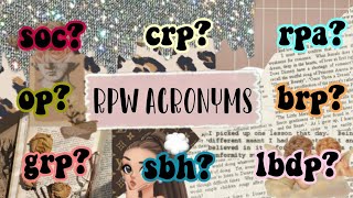 RPW ACRONYMS READ THE DESCRIPTION BOX FOR MORE INFO  RPW PH [upl. by Belter]