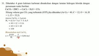 Diketahui 4 gram kalsium karbonat direaksikan dengan larutan hidrogen klorida dengan persamaan [upl. by Eceinart]