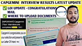 Capgemini Sending Interview Results  Upload Documents After LOI  Joining Selection Mail OL JL [upl. by Ozmo970]