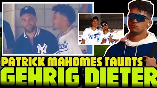 Patrick Mahomes hilariously taunts exChiefs teammate Gehrig Dieter  Royals hosted the Yankees [upl. by Errot]