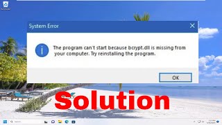 Fix bcryptdll File Is Missing Not Found or Corrupted Errors Solution [upl. by Narra]