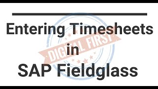 Entering Time sheet In Fieldglass [upl. by Aramo]