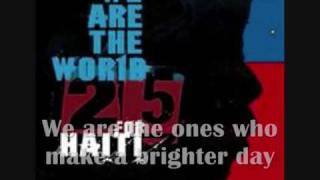 We Are The World 25 for Haiti  with lyrics and artists [upl. by Bugbee613]