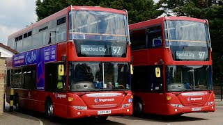 London Bus Route 97  Stratford City to Chingford  Subtitles [upl. by Notyard63]