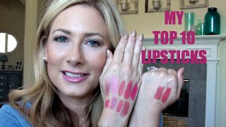 My Top 10 Lipsticks [upl. by Ailehs]