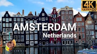 🇳🇱 Amsterdam Netherlands Walking Tour 4k 60fps UHD [upl. by Alcus542]