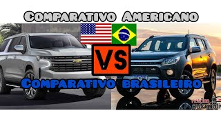 comparativo entre carros caros chevrolet trailblazer BR VS chevrolet suburban EUA [upl. by Roleat]