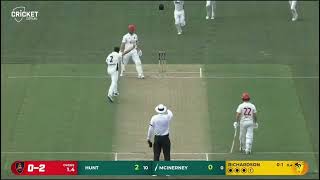 Conor McInerney dismissed on the first ball by Jhye Richardson  Sheffield Shield Tournament [upl. by Wesley696]