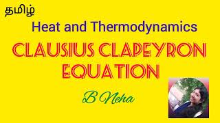 22Clausius Clapeyron Equation in Tamil [upl. by Percy717]