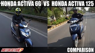 Honda Activa 6G vs Honda Activa 125 BS6 Comparison  Hindi  MotorOctane [upl. by Heuser]