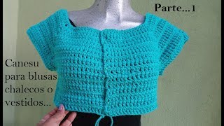 🦋Canesu a crochet o ganchillo para blusas o chalecosprincipiantes ✅ crochet blusasnorma [upl. by Hyman]