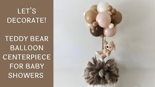 How To Make A Teddy Bear Balloon Centerpiece With Pampas Grass [upl. by Posehn207]