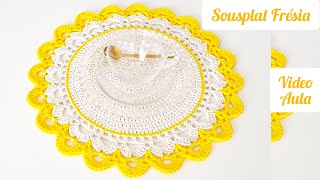 SOUSPLAT FRÉSIA de crochêpasso a passo completo 🌼 [upl. by Nalyt]