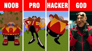 Minecraft NOOB vs PRO vs HACKER vs GOD DR EGGMAN ROBOTNIK STATUE BUILD CHALLENGE [upl. by Peggy]