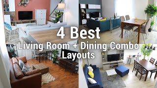 4 Best Living Room  Dining Combo Layouts  MF Home TV [upl. by Pyotr817]