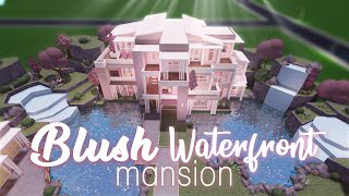 Roblox  Bloxburg Blush Waterfront Mansion  House Build [upl. by Allerie815]