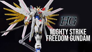 HG Mighty Strike Freedom Gundam Bandai Product Preview USA Gundam TV [upl. by Anilos]