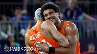 Netherlands wins 3x3 gold medal game on BUZZERBEATER over France  Paris Olympics  NBC Sports [upl. by Loggins147]