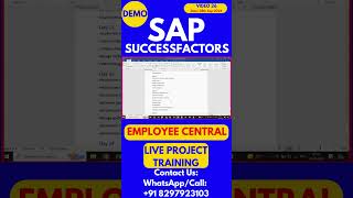 SAP SuccessFactors Employee Central Training Video 26 28 Sep 2024 sapsuccessfactorstraining [upl. by Pulling498]