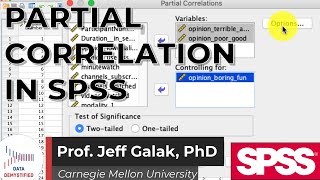 Partial Correlation in SPSS SPSS Tutorial Video 16 [upl. by Nats]