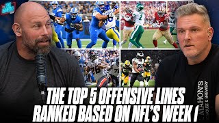 Who Were The Top 5 Offensive Lines From NFLs Week 1 Games  Pat McAfee Show [upl. by Anoyet196]