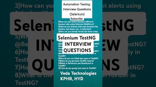 Automation Testing Selenium interview Questions and Answers vedatechnologies qa selenium testng [upl. by Mabel]