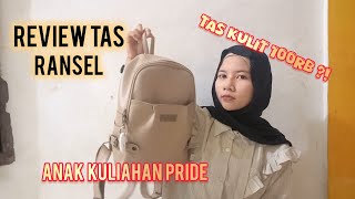 REVIEW TAS RANSEL ANAK KULIAHAN BAHAN KULIT HARGA TERJANGKAU 100RIBUAN [upl. by Annodas]