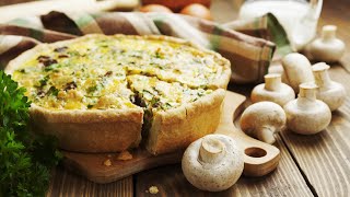 Recette  Tarte aux champignons et lardons fumés [upl. by Redmer663]